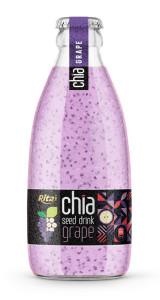 250ml glass bottle Chia seed drink with grape flavor RITA brand