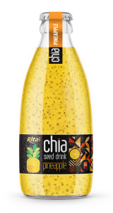 250ml glass bottle Chia seed drink with pineapple flavor RITA brand