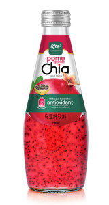 290ml glass bottle Best Chia seed drink with pomegrante and antioxidant