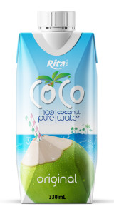 COCO 100 pure coconut water  330ml Paper box