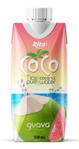 COCO 100 pure coconut water with guava flavour  330ml Paper box