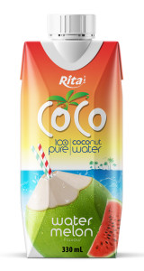 COCO 100 pure coconut water with melon flavour 330ml Paper box