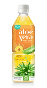 aloe vera pulp juice with pineapple  500ml Pet squares