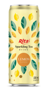 Sparkling Tea drink lemon flavor non alcoholic 330ml sleek can